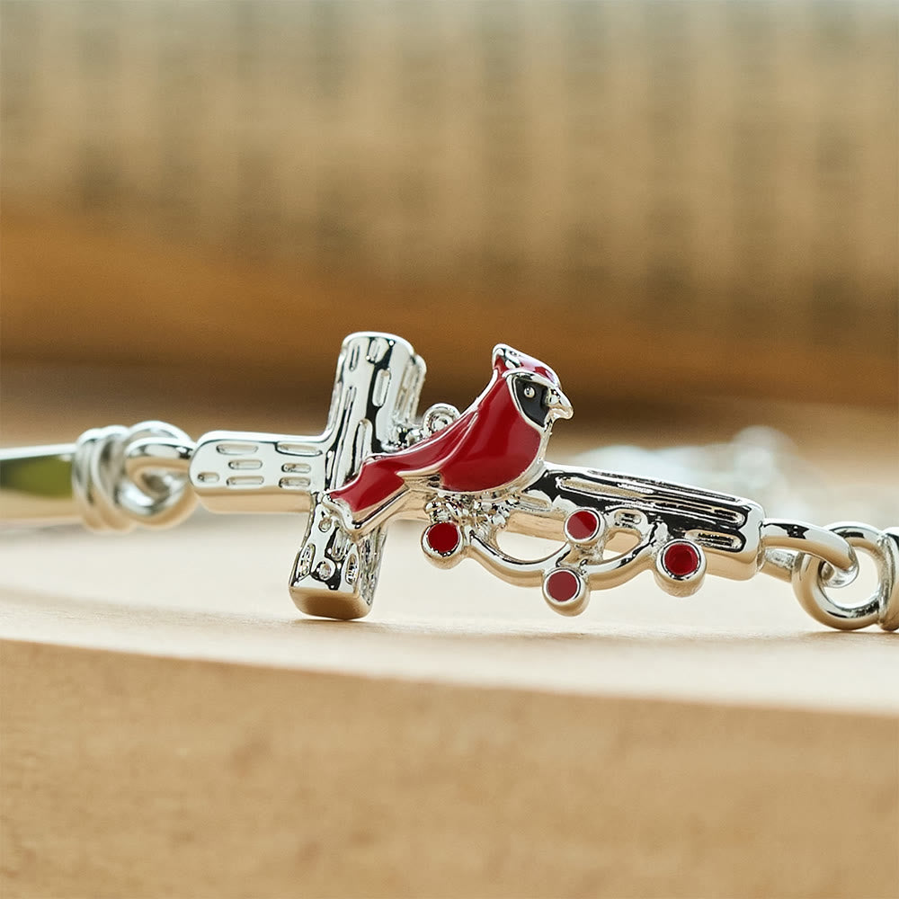 Christianartworkshop Armband mit verstellbarem rotem Vogelkreuz - image 2