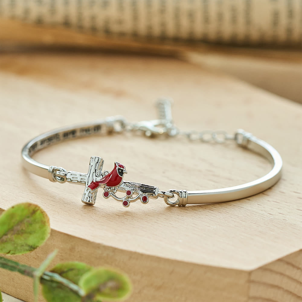 Christianartworkshop Armband mit verstellbarem rotem Vogelkreuz - Silber - image 0