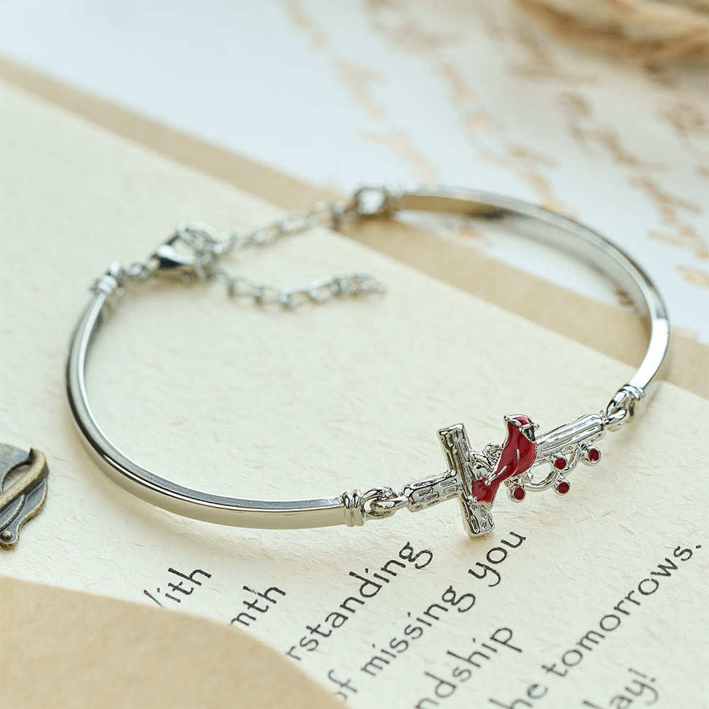 Christianartworkshop Armband mit verstellbarem rotem Vogelkreuz - image 1