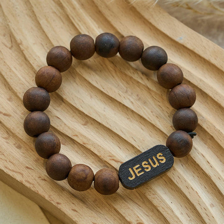 Christianartworkshop Jesus Holzarmband Schmuckgeschenke - Kaffee - image 0