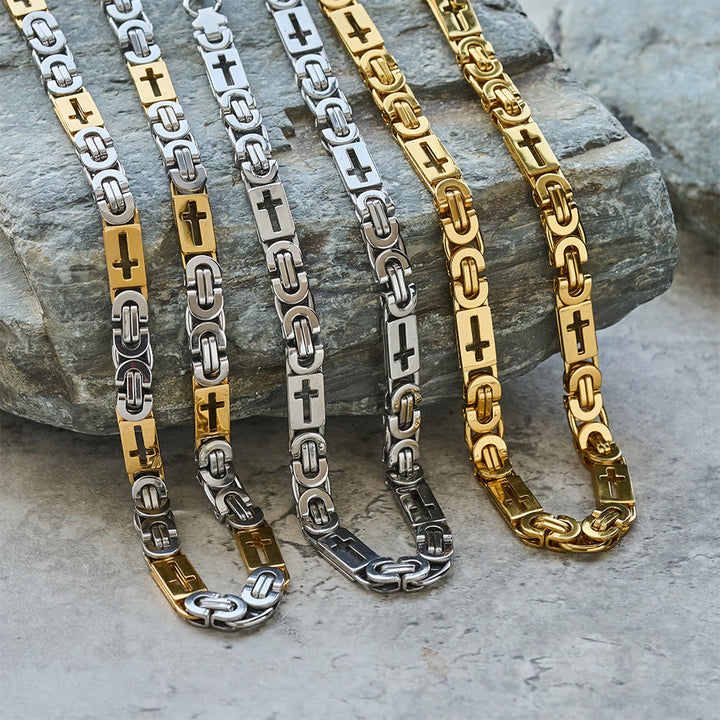 Christianartworkshop Dreifarbiges Kreuz – Halskette und Armband mit integrierter Kette: Ausdrucksstarkes Glaubensbekenntnis - image 0