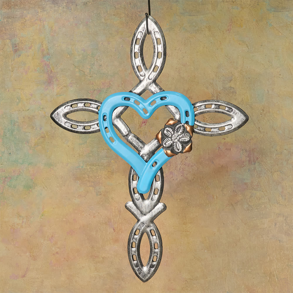 Christianartworkshop Hufeisenkreuz mit Herz als Wanddekoration: Liebe & Glaube für spirituelle Räume - image 6