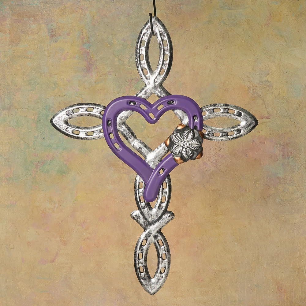 Christianartworkshop Hufeisenkreuz mit Herz als Wanddekoration: Liebe & Glaube für spirituelle Räume - image 2