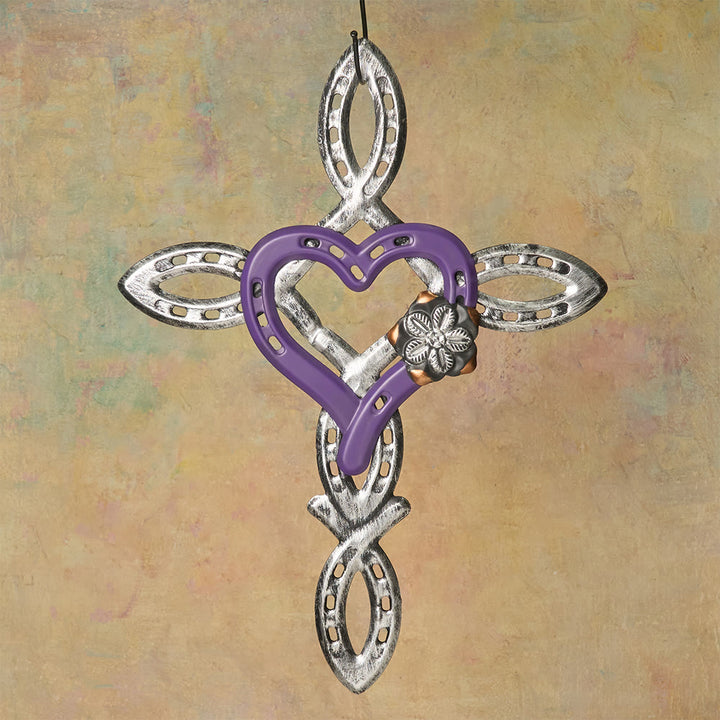 Christianartworkshop Hufeisenkreuz mit Herz als Wanddekoration: Liebe & Glaube für spirituelle Räume - image 2