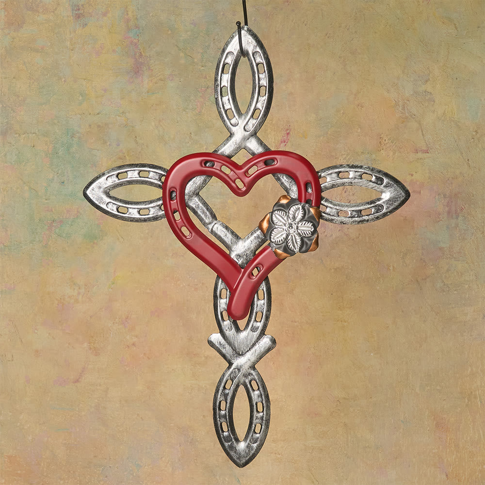 Christianartworkshop Hufeisenkreuz mit Herz als Wanddekoration: Liebe & Glaube für spirituelle Räume - image 4