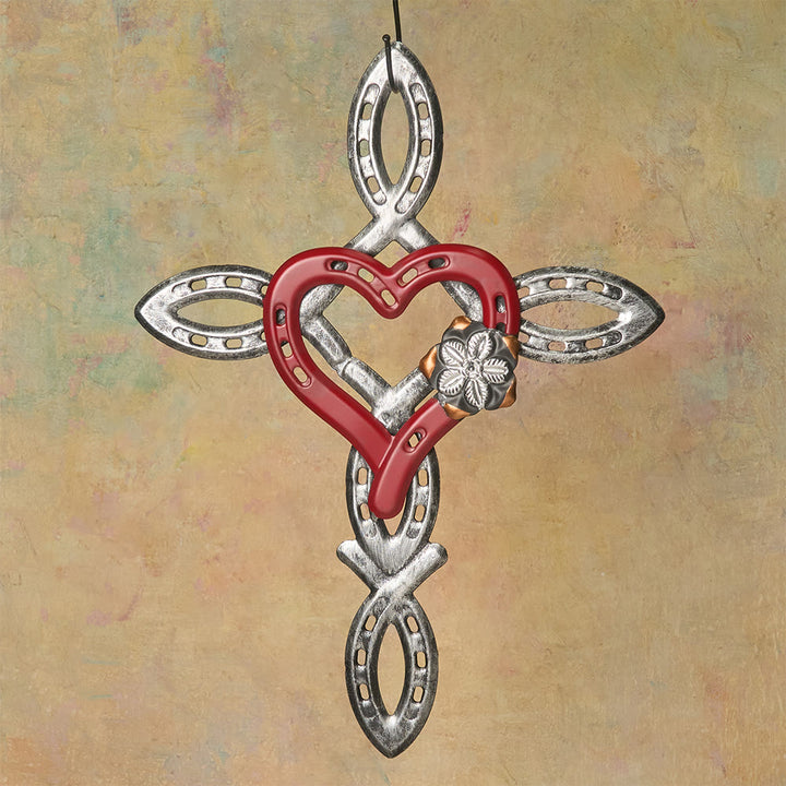 Christianartworkshop Hufeisenkreuz mit Herz als Wanddekoration: Liebe & Glaube für spirituelle Räume - image 4