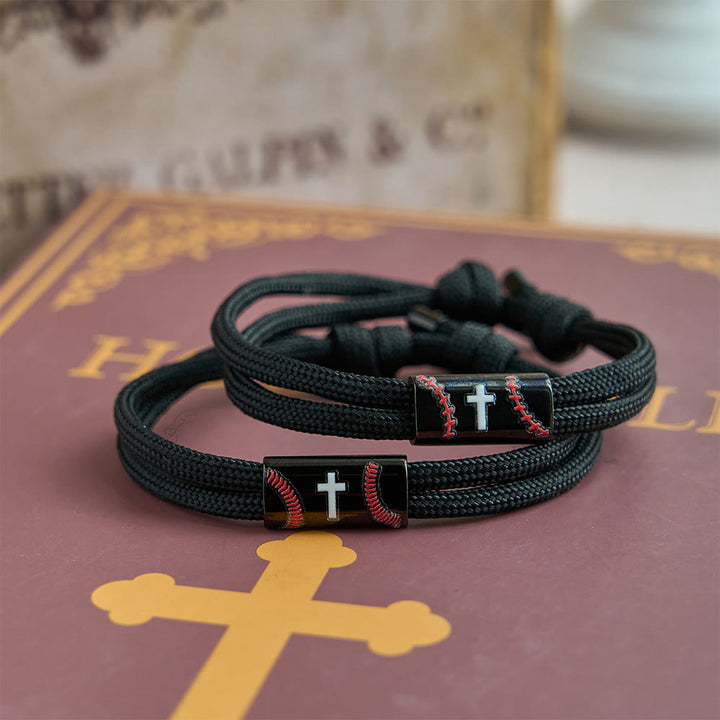 Christianartworkshop Kreuz-Paracord-Armband Basketball Fußball Baseball: Begleiter für Glaube und Sport - image 3