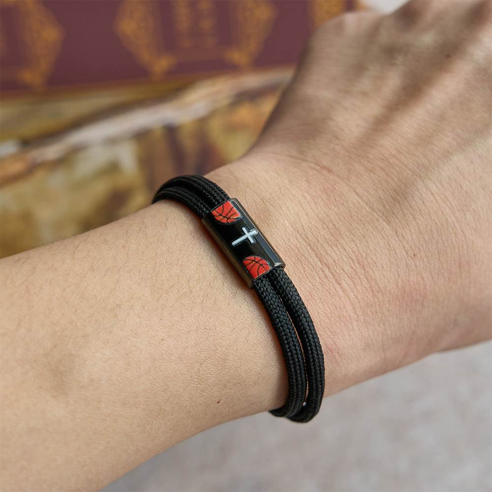 Christianartworkshop Kreuz-Paracord-Armband Basketball Fußball Baseball: Begleiter für Glaube und Sport - image 1