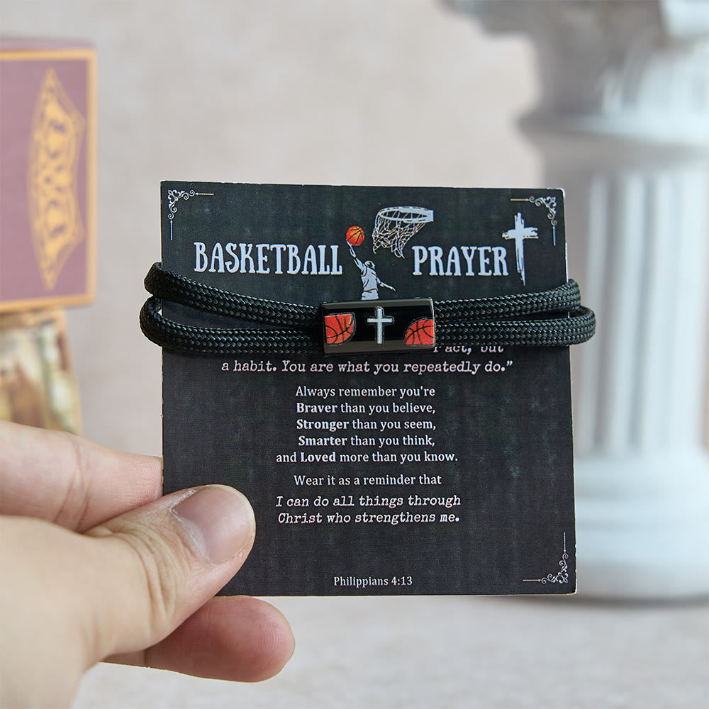 Christianartworkshop Kreuz-Paracord-Armband Basketball Fußball Baseball: Begleiter für Glaube und Sport - Basketball - image 0