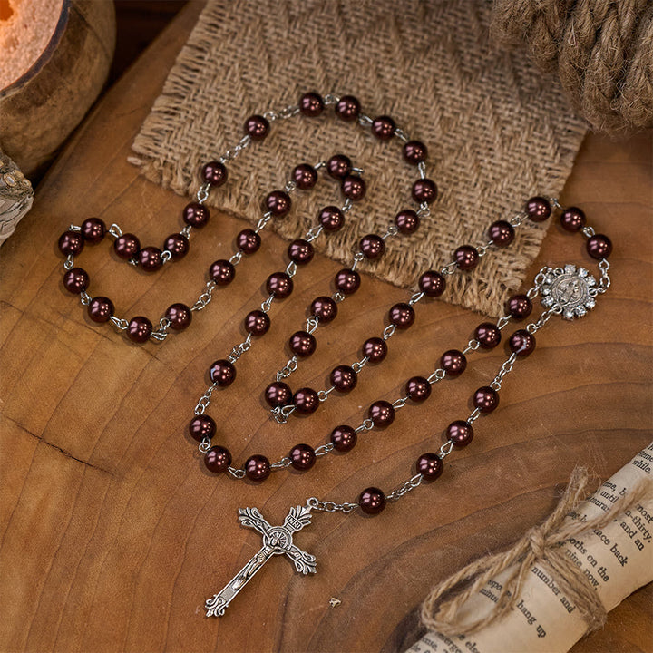 Katholischer Segensrosenkranz mit brauner Perle - image 7