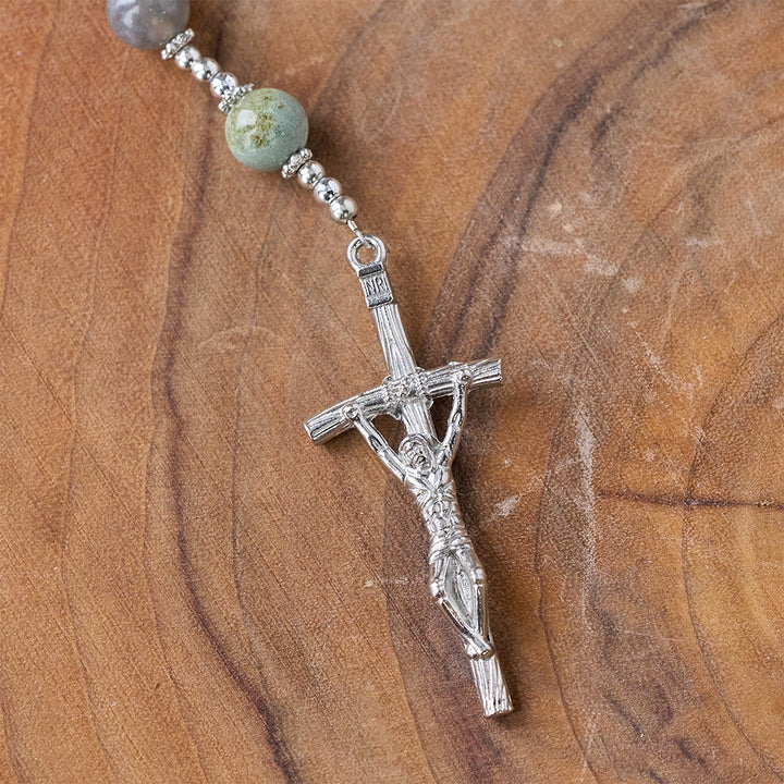 Christus Natürlicher Achat Jesus Kreuz Gebet Rosenkranz - image 6