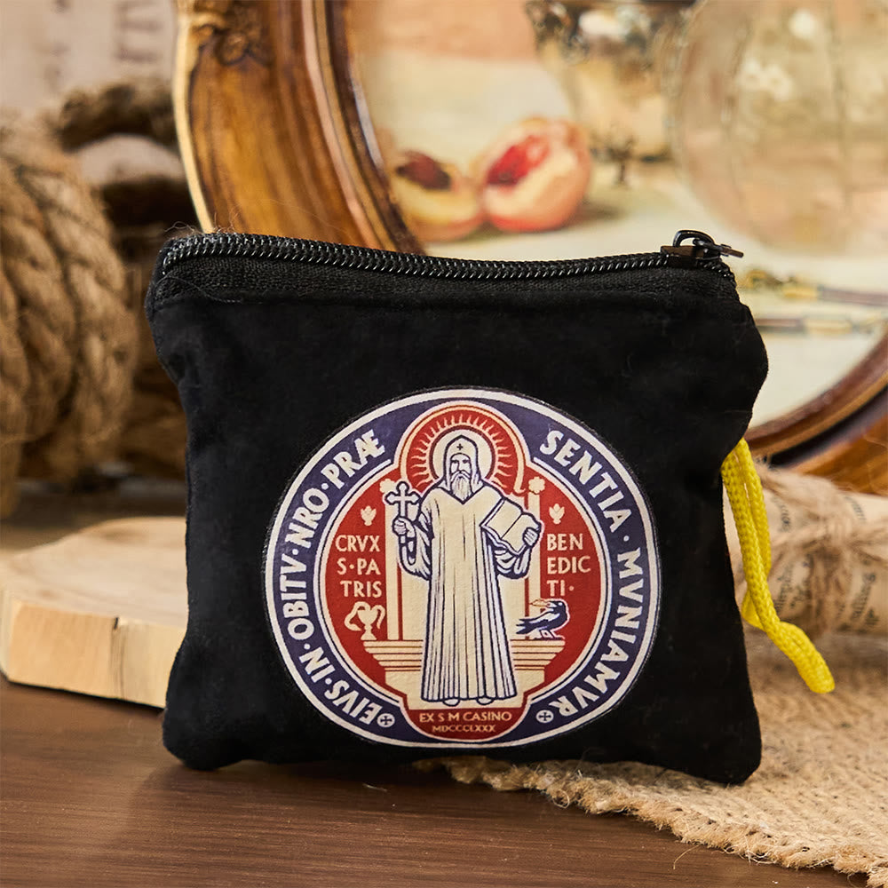 Christianartworkshop Moderner Stil St. Benedikt Praktische Samt-Aufbewahrungstasche für religiösen Schmuck - image 4