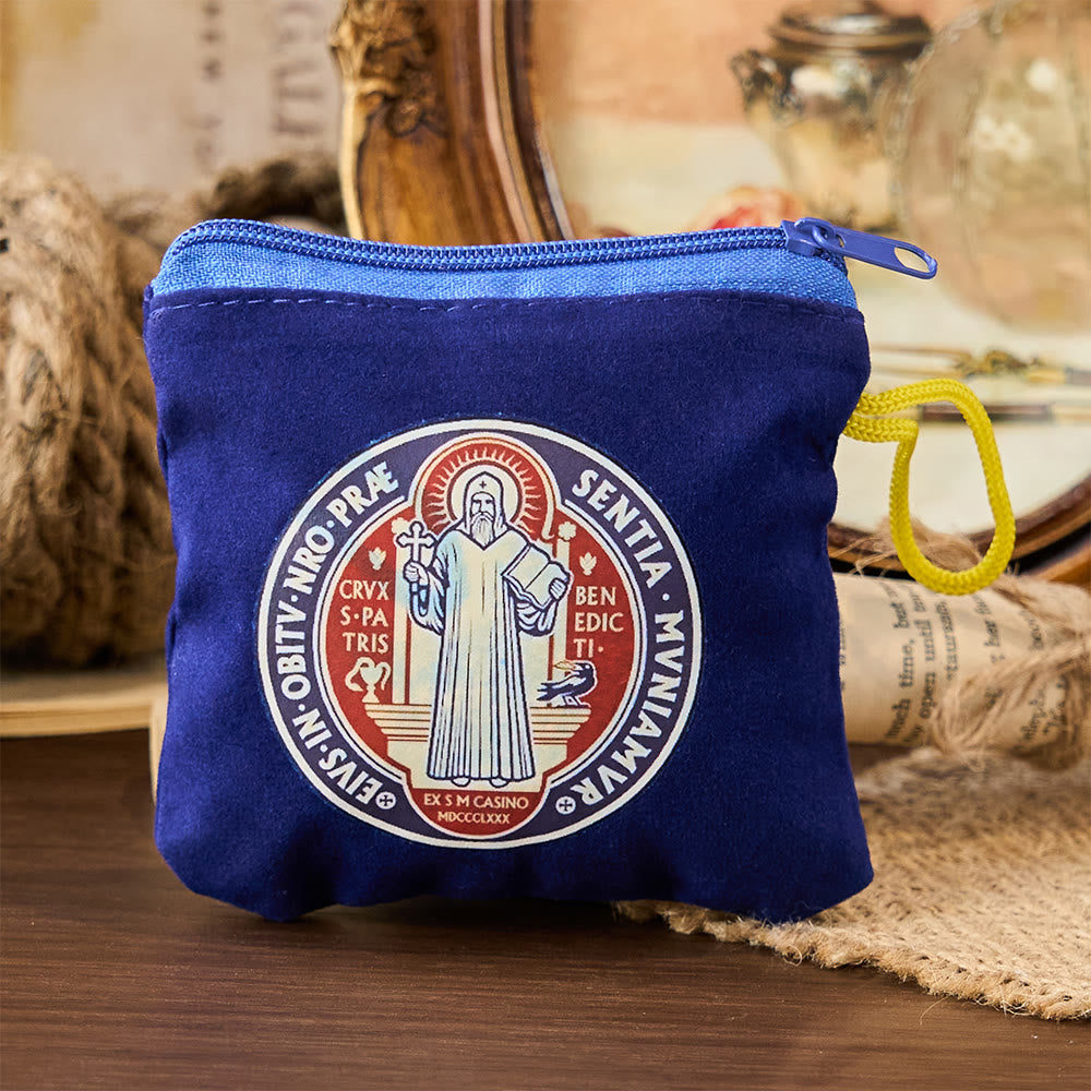 Christianartworkshop Moderner Stil St. Benedikt Praktische Samt-Aufbewahrungstasche für religiösen Schmuck - image 7