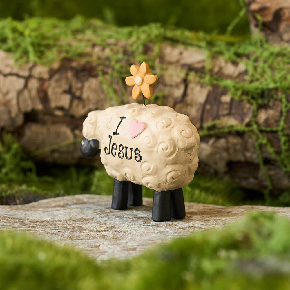 Christianartworkshop Ich liebe Jesus, der Herr ist mein Hirte, süßes kleines Schaf, Schreibtisch-Ornament - image 3