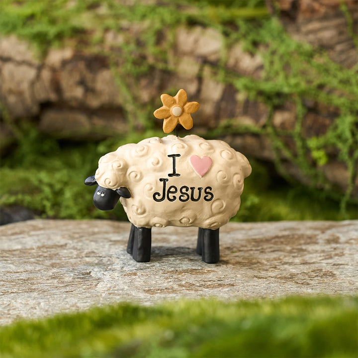 Christianartworkshop Ich liebe Jesus, der Herr ist mein Hirte, süßes kleines Schaf, Schreibtisch-Ornament - image 2