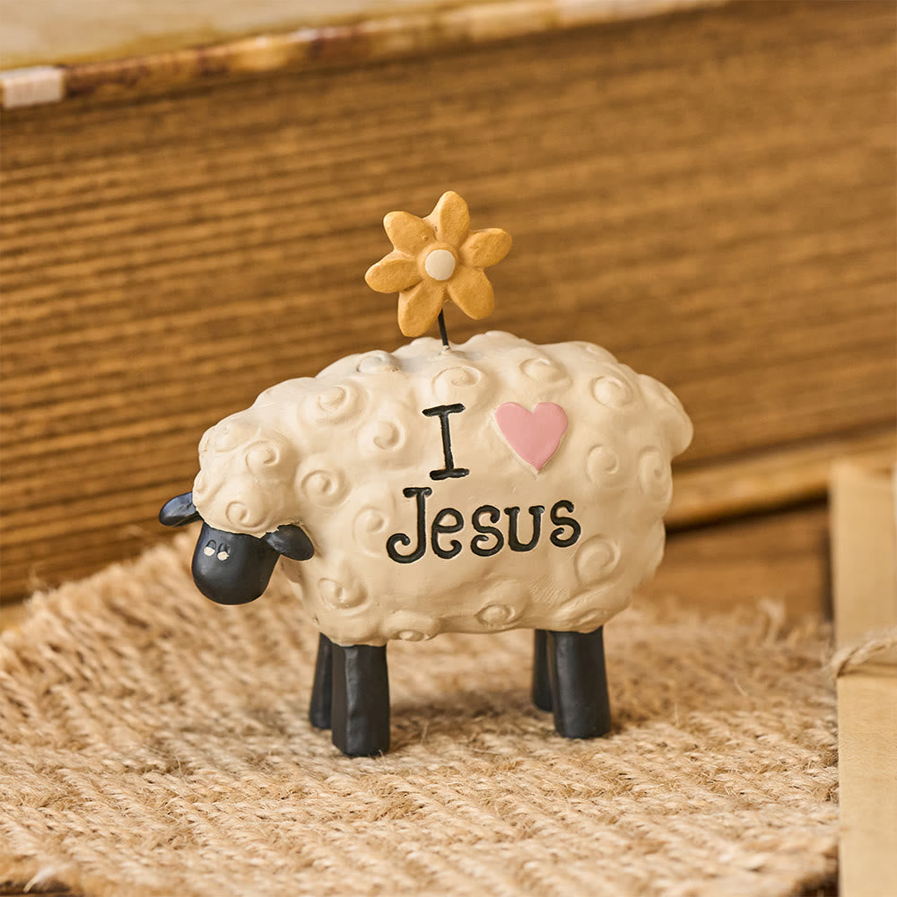 Christianartworkshop Ich liebe Jesus, der Herr ist mein Hirte, süßes kleines Schaf, Schreibtisch-Ornament - image 6