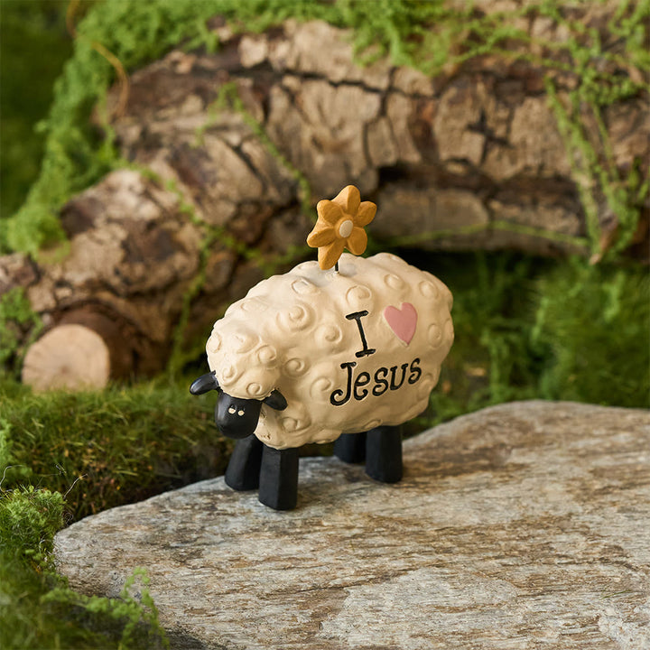 Christianartworkshop Ich liebe Jesus, der Herr ist mein Hirte, süßes kleines Schaf, Schreibtisch-Ornament - image 1