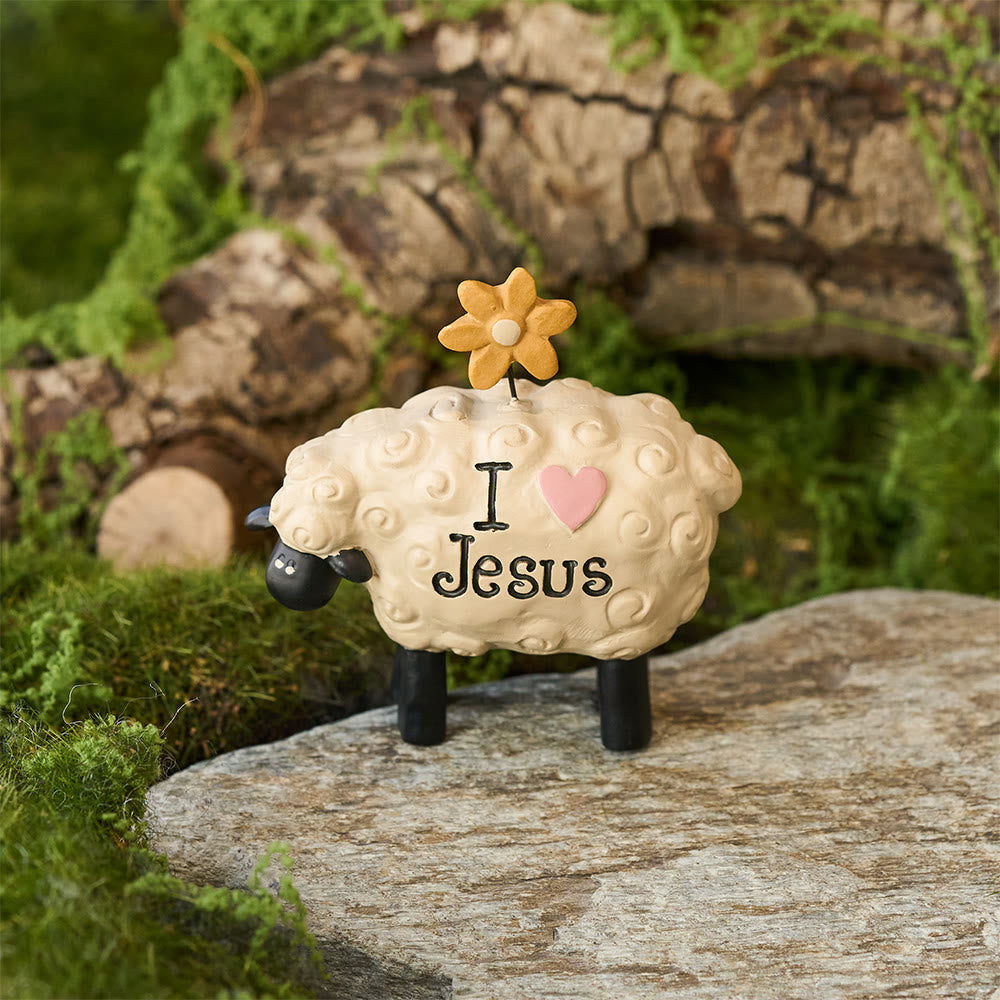 Christianartworkshop Ich liebe Jesus, der Herr ist mein Hirte, süßes kleines Schaf, Schreibtisch-Ornament - image 4