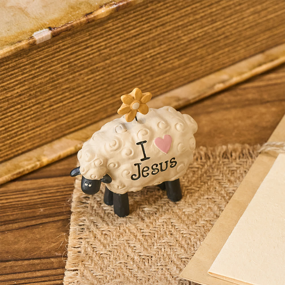 Christianartworkshop Ich liebe Jesus, der Herr ist mein Hirte, süßes kleines Schaf, Schreibtisch-Ornament - image 5