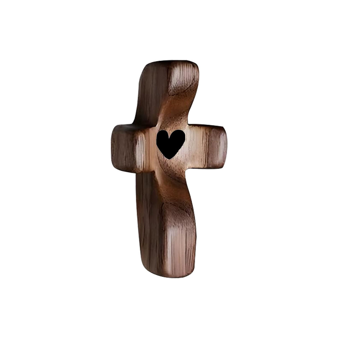 Christianartworkshop Moderner Stil Walnuss Mehrfarbig Daumenkreuz Betender Griff Ornamente - Tiefschwarz - image 2
