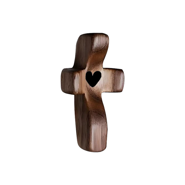 Christianartworkshop Moderner Stil Walnuss Mehrfarbig Daumenkreuz Betender Griff Ornamente - Tiefschwarz - image 2