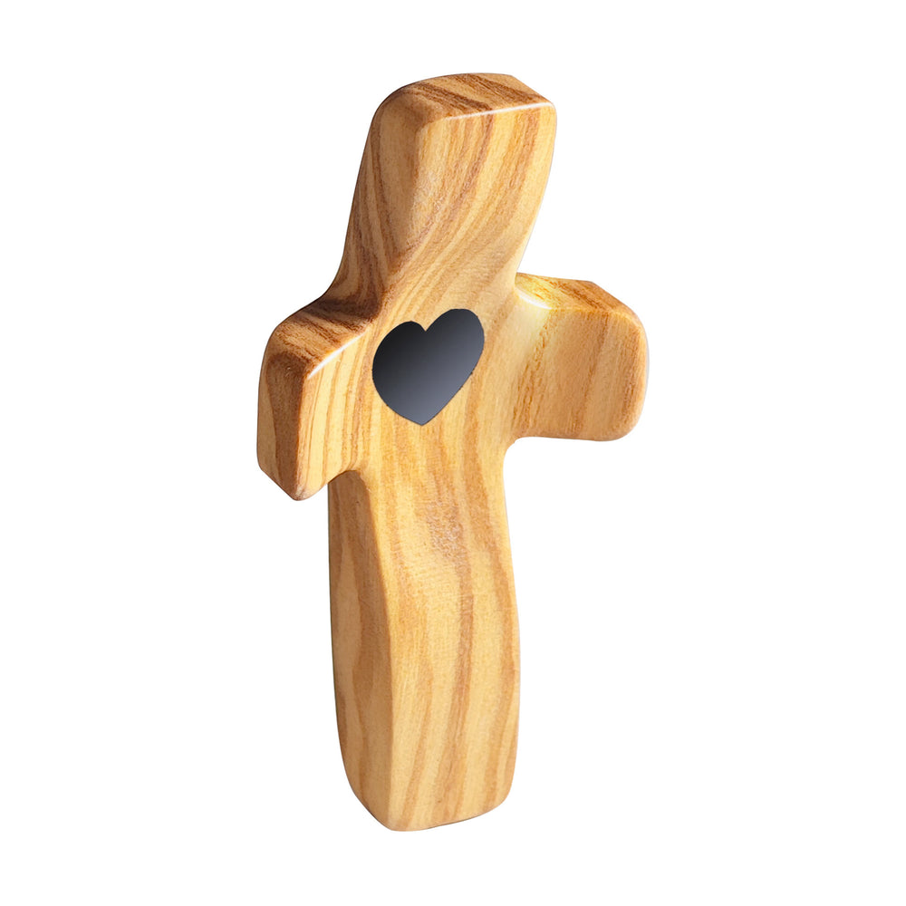 Christianartworkshop Moderner Stil Walnuss Mehrfarbig Daumenkreuz Betender Griff Ornamente - Hellschwarz - image 1