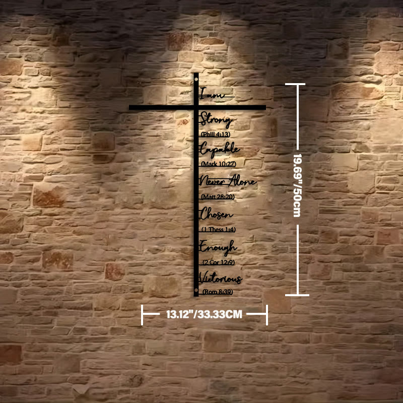 Christianartworkshop Wanddekoration aus Metall mit Bibelvers-Kreuz: Tägliche Glaubenserinnerung - Schwarz - 13,12''*19,69''*0,05''/33,33*50cm*0,12cm - image 4