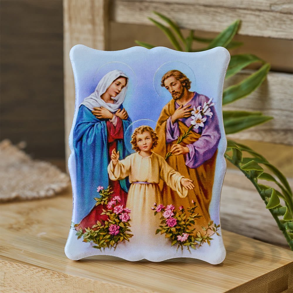 Christianartworkshop Lebendige Keramikfigur der Heiligen Familie: Ein Symbol familiärer Liebe und Gnade - image 2