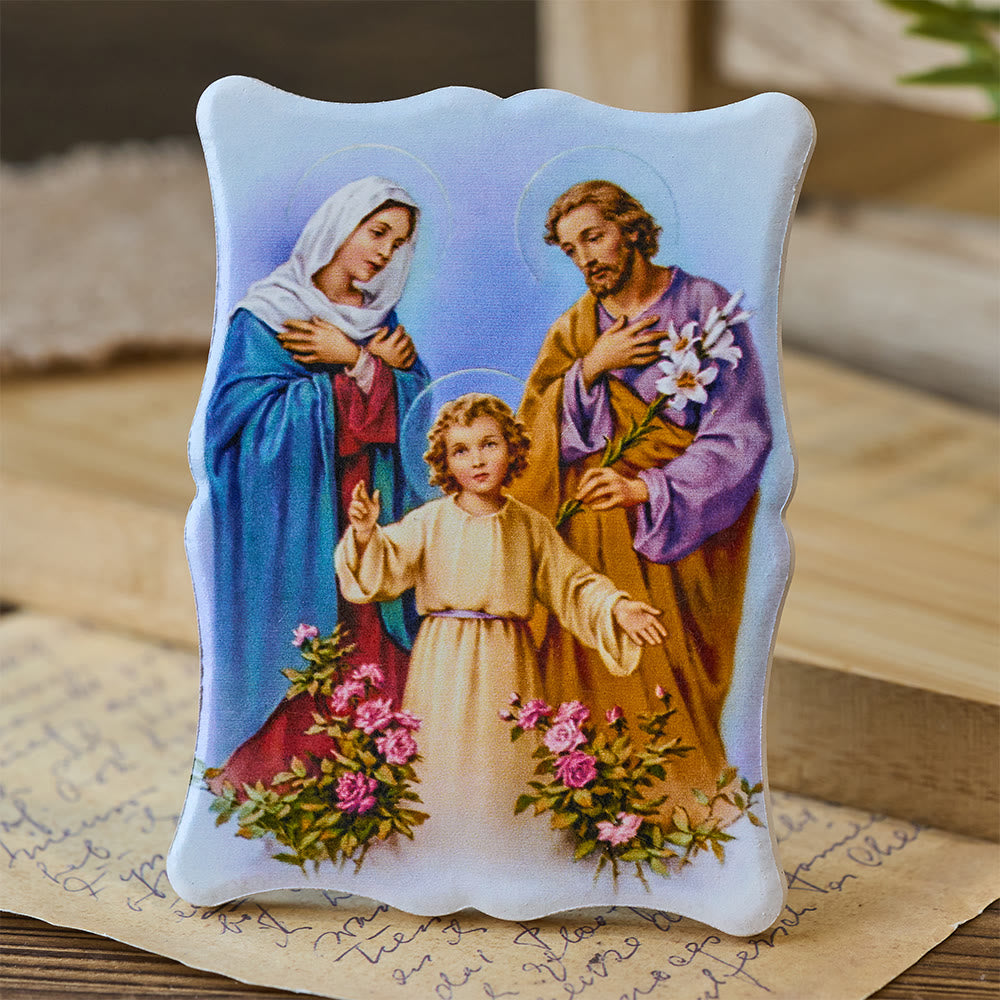 Christianartworkshop Lebendige Keramikfigur der Heiligen Familie: Ein Symbol familiärer Liebe und Gnade - image 4