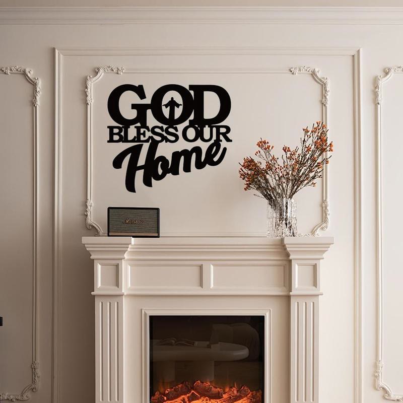 Christianartworkshop „Gott segne unser Zuhause“ – Metall-Wandbild: Stilvolles Glaubenssymbol für die Heimdekoration - image 2