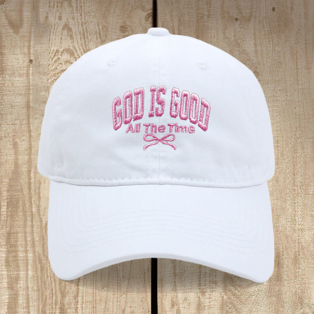 Christianartworkshop „Gott ist immer gut“ – Baseballkappe aus gewaschener Baumwolle: Trage die Wahrheit seiner Güte. - Weiß - image 3