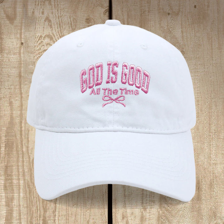 Christianartworkshop „Gott ist immer gut“ – Baseballkappe aus gewaschener Baumwolle: Trage die Wahrheit seiner Güte. - Weiß - image 3