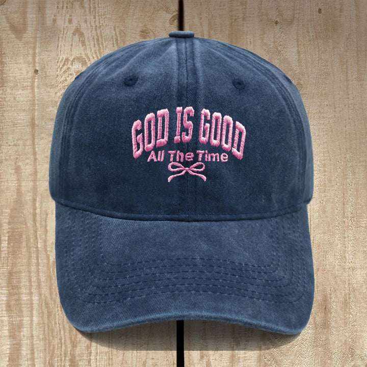 Christianartworkshop „Gott ist immer gut“ – Baseballkappe aus gewaschener Baumwolle: Trage die Wahrheit seiner Güte. - Marineblau - image 15