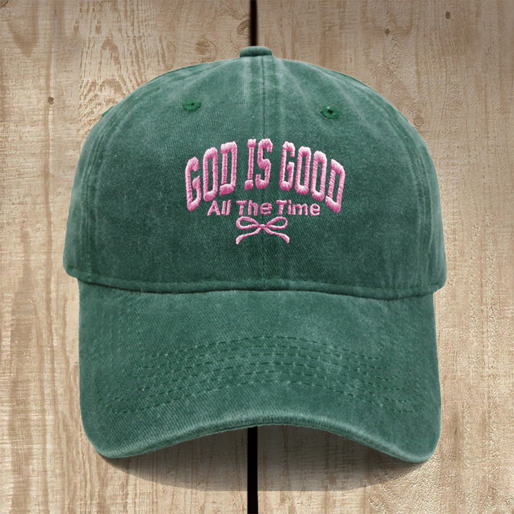 Christianartworkshop „Gott ist immer gut“ – Baseballkappe aus gewaschener Baumwolle: Trage die Wahrheit seiner Güte. - Dunkelgrün - image 17