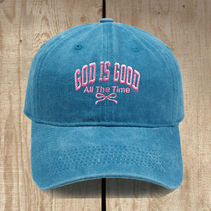 Christianartworkshop „Gott ist immer gut“ – Baseballkappe aus gewaschener Baumwolle: Trage die Wahrheit seiner Güte. - Lake Blue - image 12