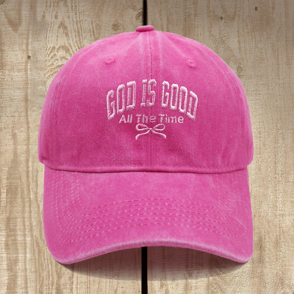 Christianartworkshop „Gott ist immer gut“ – Baseballkappe aus gewaschener Baumwolle: Trage die Wahrheit seiner Güte. - Rose - image 7