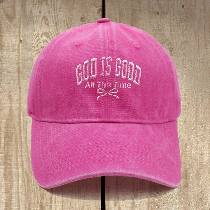 Christianartworkshop „Gott ist immer gut“ – Baseballkappe aus gewaschener Baumwolle: Trage die Wahrheit seiner Güte. - Rose - image 7