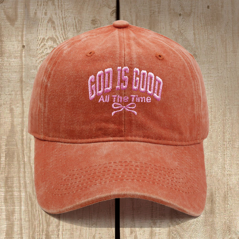 Christianartworkshop „Gott ist immer gut“ – Baseballkappe aus gewaschener Baumwolle: Trage die Wahrheit seiner Güte. - Orange - image 11