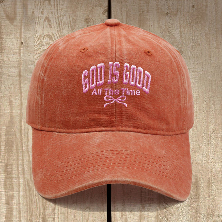 Christianartworkshop „Gott ist immer gut“ – Baseballkappe aus gewaschener Baumwolle: Trage die Wahrheit seiner Güte. - Orange - image 11