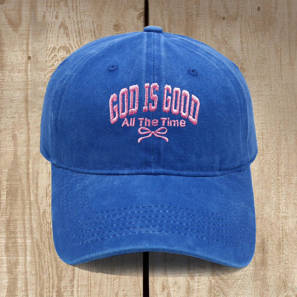 Christianartworkshop „Gott ist immer gut“ – Baseballkappe aus gewaschener Baumwolle: Trage die Wahrheit seiner Güte. - Königsblau - image 14