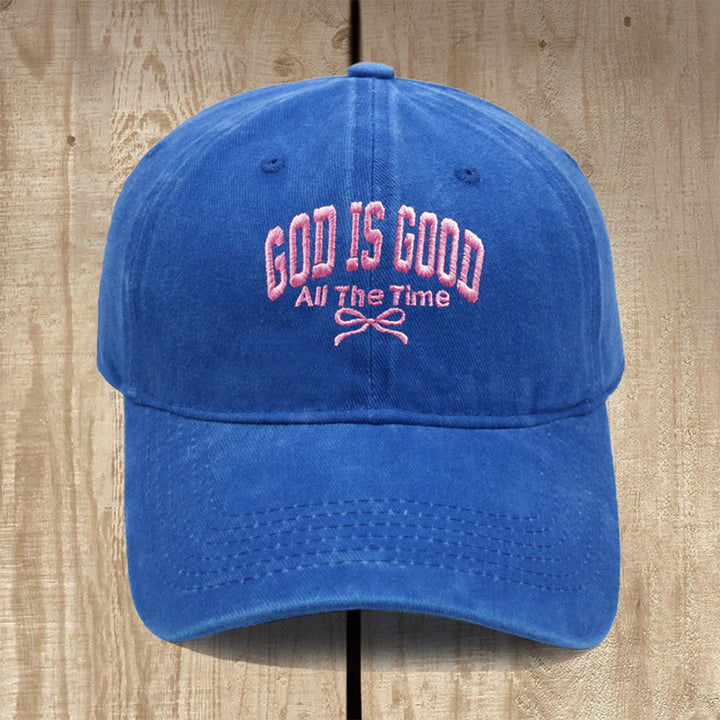 Christianartworkshop „Gott ist immer gut“ – Baseballkappe aus gewaschener Baumwolle: Trage die Wahrheit seiner Güte. - Königsblau - image 14