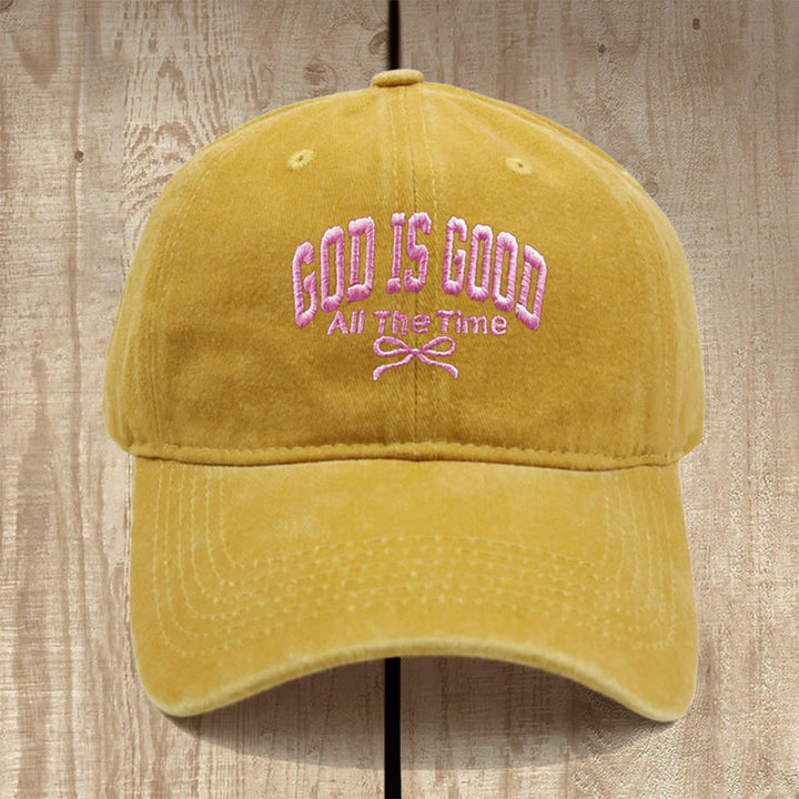 Christianartworkshop „Gott ist immer gut“ – Baseballkappe aus gewaschener Baumwolle: Trage die Wahrheit seiner Güte. - Gelb - image 10