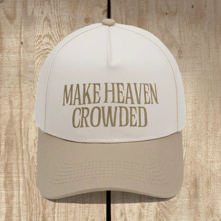 Christianartworkshop „Make Heaven Crowded“-Baseballkappe mit Struktur: Trage die Mission des Evangeliums - Khaki - image 5