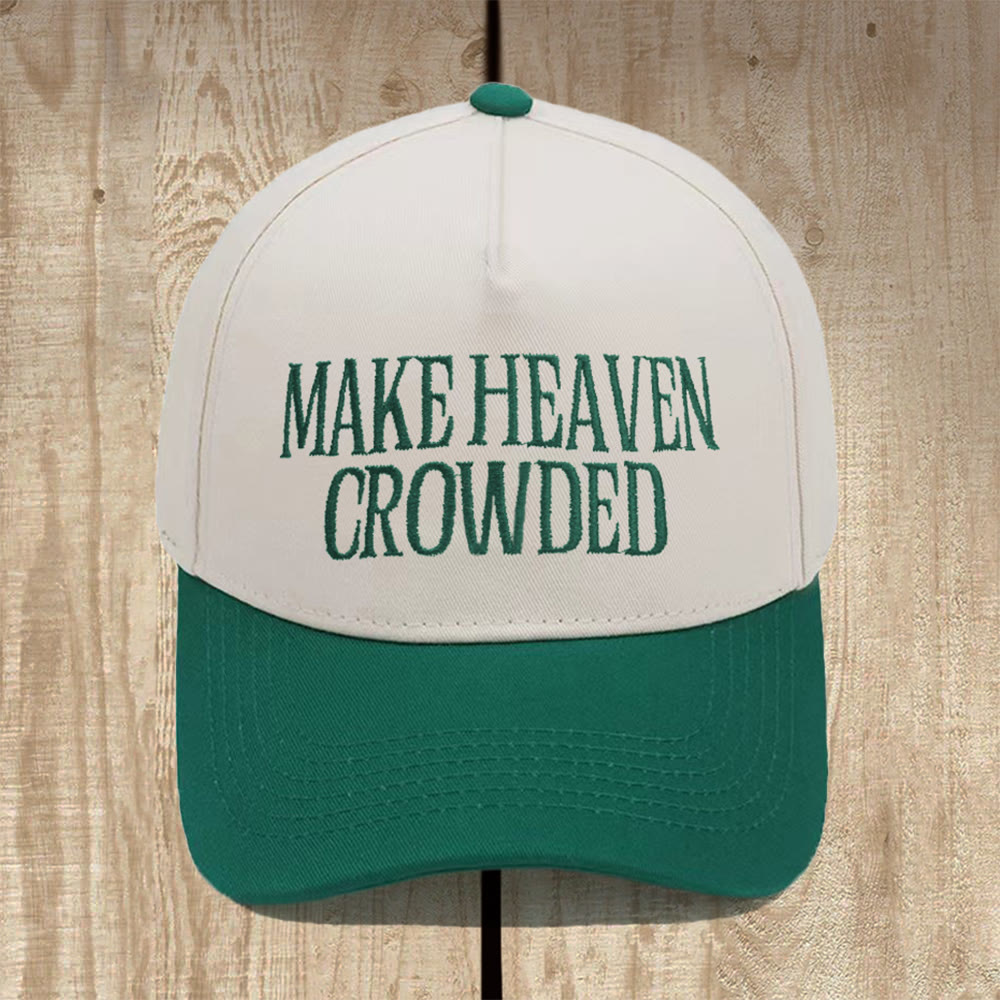 Christianartworkshop „Make Heaven Crowded“-Baseballkappe mit Struktur: Trage die Mission des Evangeliums - Dunkelgrün - image 6