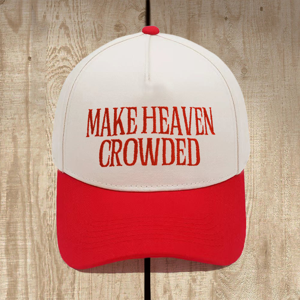 Christianartworkshop „Make Heaven Crowded“-Baseballkappe mit Struktur: Trage die Mission des Evangeliums - Rot - image 3