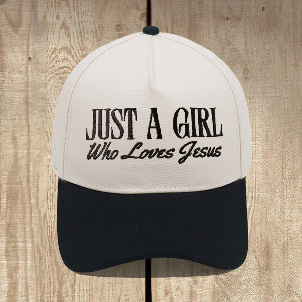 Christianartworkshop „Just A Girl Who Loves Jesus“ Baseballkappe mit Struktur: Zeigen Sie Ihre Hingabe mit Stolz - Schwarz - image 1