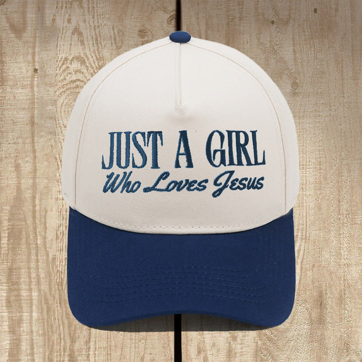 Christianartworkshop „Just A Girl Who Loves Jesus“ Baseballkappe mit Struktur: Zeigen Sie Ihre Hingabe mit Stolz - Marineblau - image 9