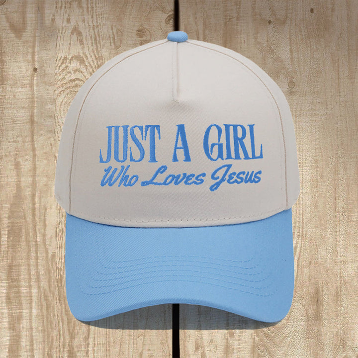 Christianartworkshop „Just A Girl Who Loves Jesus“ Baseballkappe mit Struktur: Zeigen Sie Ihre Hingabe mit Stolz - Himmelblau - image 7