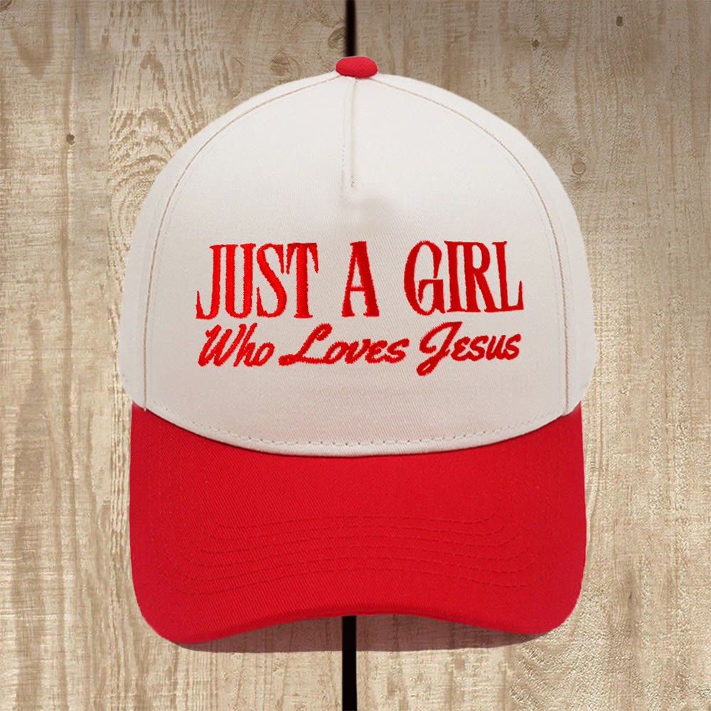 Christianartworkshop „Just A Girl Who Loves Jesus“ Baseballkappe mit Struktur: Zeigen Sie Ihre Hingabe mit Stolz - Rot - image 4