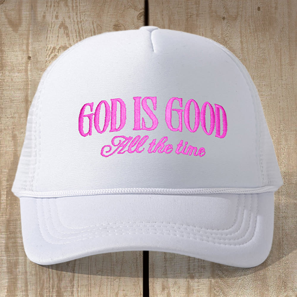 Christianartworkshop Mehrfarbige „Gott ist gut“-Truckerkappe: Verankere dein Vertrauen in seiner unveränderlichen Liebe - Weiß - image 1